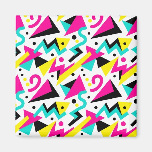 80s Memphis geometrisch patroon Magneet (Voorkant)