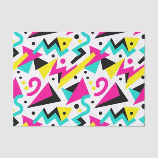 80s Memphis geometrisch patroon Tissuepapier (Voorkant)