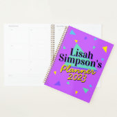 80s Memphis Paarse Groene Retro Driehoek Planner (Display)