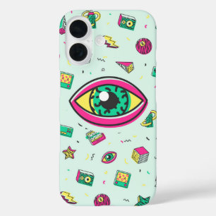 80s Memphis Retro Eye iPhone 16 Hoesje