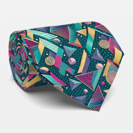 80s Memphis Stijl Patroon Necktie Stropdas