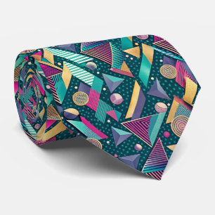 80s Memphis Stijl Patroon Necktie Stropdas