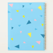 80s Memphis Style Blue Yellow Geometric Print Planner (Achterkant)