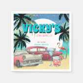 80s Miami Beach | Verjaardagsfeestje Servet (Voorkant)