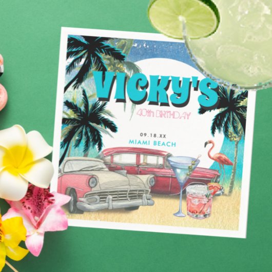 80s Miami Beach | Verjaardagsfeestje Servet
