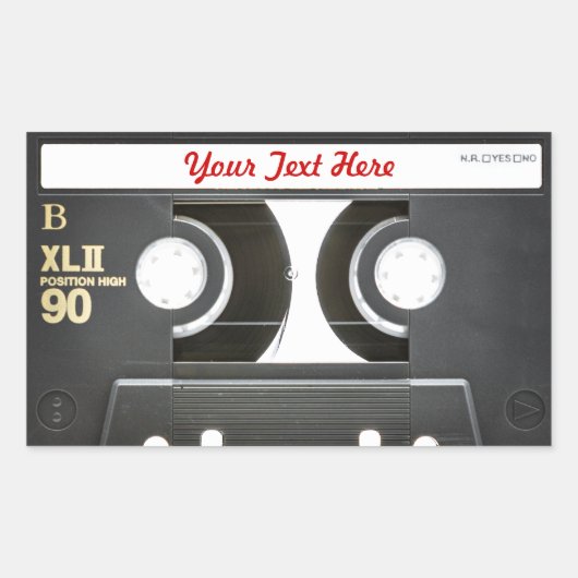 80s  Mix Tape B Side Rechthoekige Sticker (Voorkant)