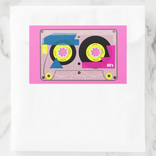 80's Mix tape Rechthoekige Sticker (Tas)