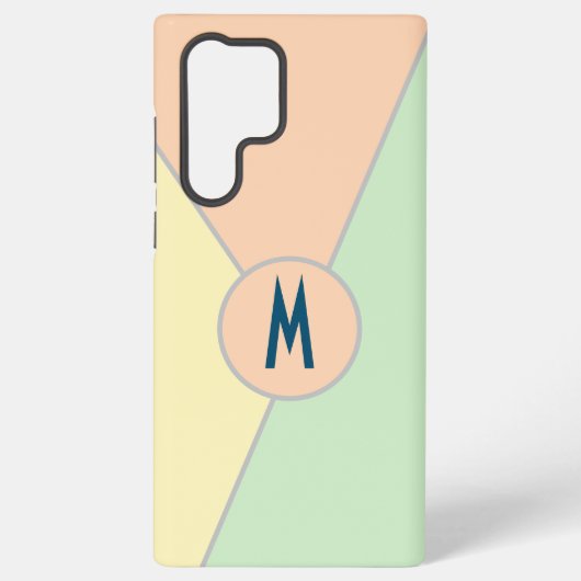 80s monogrammed pastelkleurblok samsung galaxy hoesje (Achterkant)