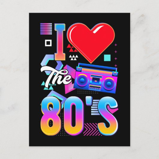 80s Music Radio Love Eighties Disco Briefkaart (Voorkant)
