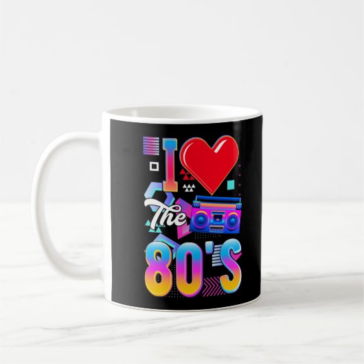 80s Music Radio Love Eighties Disco Koffiemok (Links)