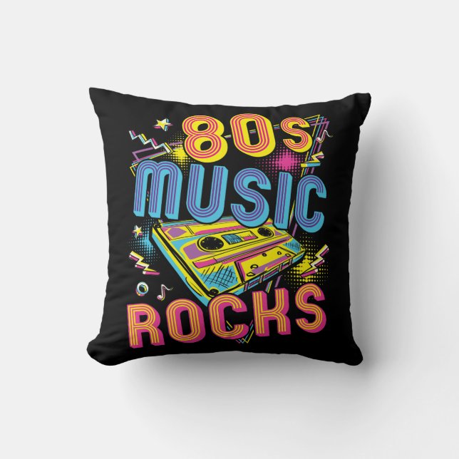 80s Music Rocks 1980s Rock Kussen (Voorkant)