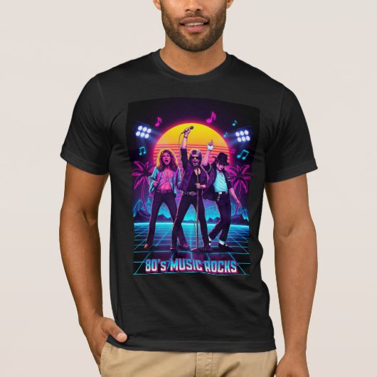 80's Music Rocks Retro Legends Concert Tee T-shirt (Voorkant)