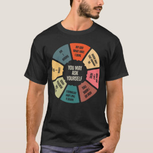 80s Muziek Retro Tekst Cirkeldiagram Misschien Vra T-shirt