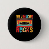 80s muziekRocks -  Retro-stand Ronde Button 5,7 Cm (Voorkant)