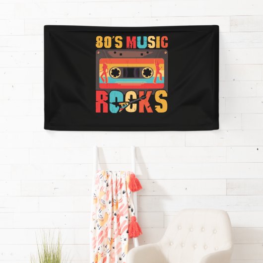 80s muziekRocks - Retro-stand Spandoek (Insitu)