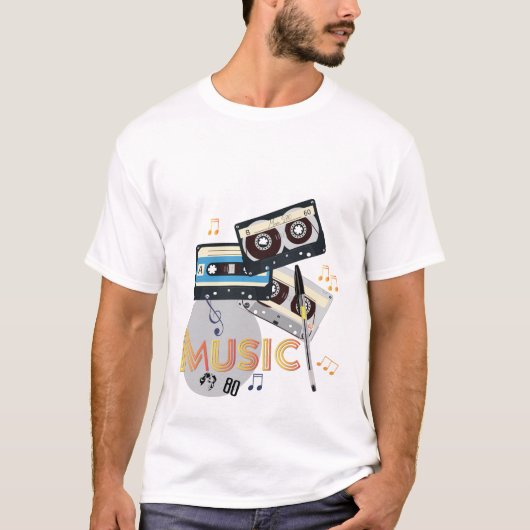 80s muziekstijl, nostalgische Mode T-shirt (Voorkant)