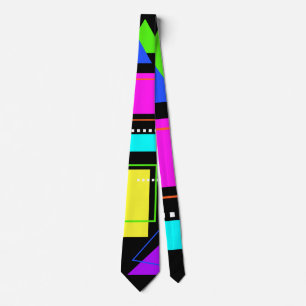 80S NEON FLUORESCENT COLOR GEOMETRIC VORM PATTERN STROPDAS