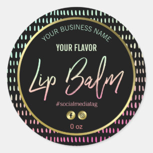 80's Neon gekleurde stip ontwerp Lip Balm Labels