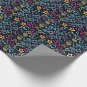  80's Neon Lichtpatroon 01 Cadeaupapier (Hoek)