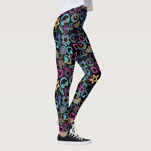 80's Neon Lichtpatroon 01x4 Leggings (Rechts)