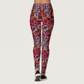  80's Neon Light Pattern 01x4 DRed BG Leggings (Achterkant)