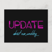 80s Neon light Wedding update aankondiging Briefkaart (Voorkant)