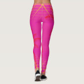 80's Neon Pink Tropical Laser Leggings (Achterkant)