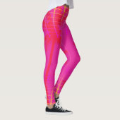 80's Neon Pink Tropical Laser Leggings (Rechts)
