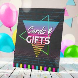 80s Neon Retro Throwback Party Gifts Reclamebord Met Voetstuk