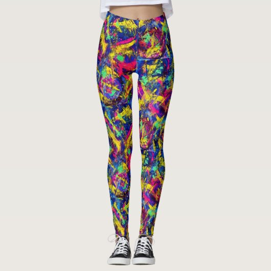 80's Neon Rewind Leggings (Voorkant)