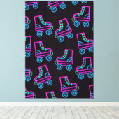 80s Neon Roller-schaatsen Canvas Afdruk (Insitu (Houten vloer))