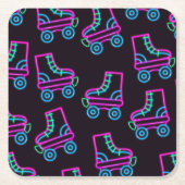 80s Neon Roller-schaatsen Kartonnen Onderzetters (Voorkant)