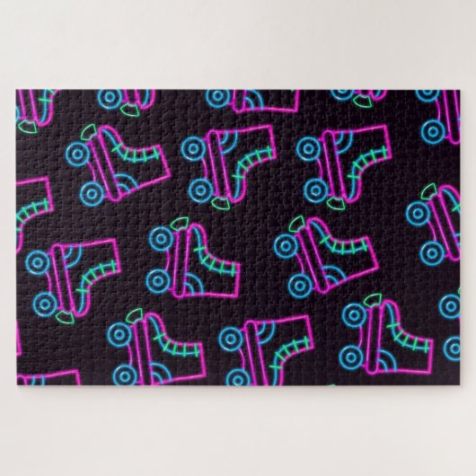80s Neon Roller-schaatsen Legpuzzel (Horizontaal)