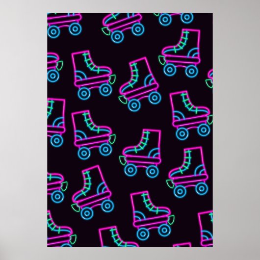 80s Neon Roller-schaatsen Poster (Voorkant)