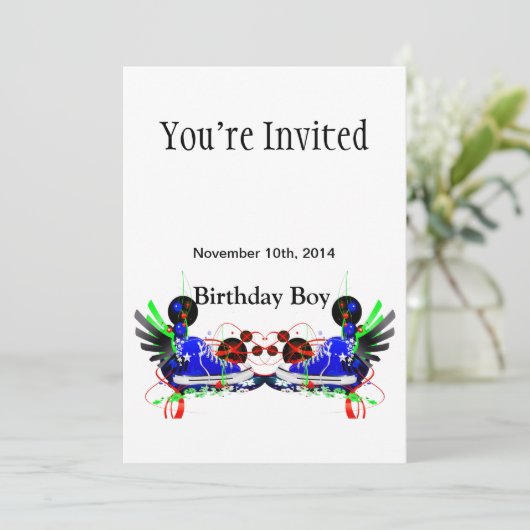 80's Neon Sneakers Het is mijn geboortedatum Kaart (Staand voorkant)