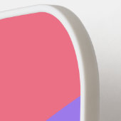 80s Neon Sunrise Across Striping met naam Pickleball Paddle (Links Detail)