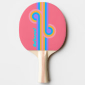 80s Neon Sunrise Loop met Naam Tafeltennisbatje (Achterkant)