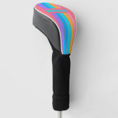 80s Neon Sunrise Speld Gestreept met Naam Golfheadcover (Schuin)