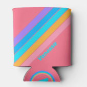 80s Neon Sunrise Stripes with Name Blikjeskoeler (Achterkant)