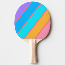 80s Neon Zonneopgang Vette Strepen Tafeltennisbatje