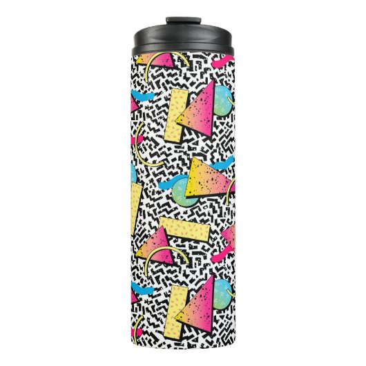 80s New Wave Retro Patroon Thermische Tumbler Thermosbeker (Voorkant)