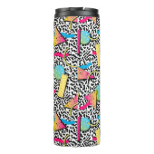 80s New Wave Retro Patroon Thermische Tumbler Thermosbeker (Achterkant)