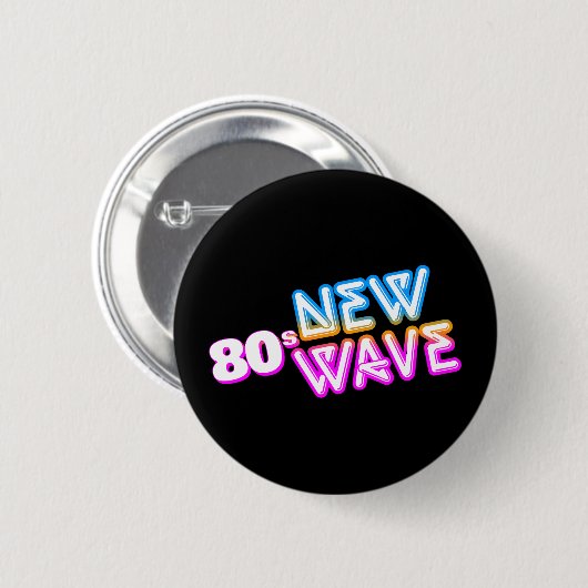80s New Wave-speldje Ronde Button 5,7 Cm (Voorkant /achterkant)