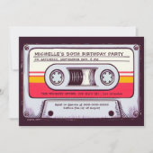 80s Nostalgia Cassettebandje Mix Fun 50e Verjaarda Kaart (Voorkant)