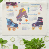 80s Nostalgia Collage Roller Schaatsen Agenda Theedoek (Gevouwen)