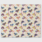 80s Nostalgia Collage Roller Schaatsen Cadeaupapier (Vlak)