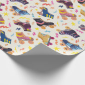 80s Nostalgia Collage Roller Schaatsen Cadeaupapier (Hoek)