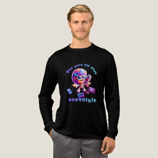 80s Nostalgia Groove Long Sleeve Tri-Blend Tri-Blend Shirt (Voorkant)