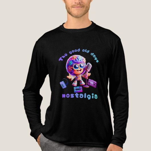 80s Nostalgia Groove Long Sleeve Tri-Blend Tri-Blend Shirt (Voorkant volledig)