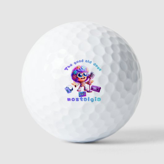 80s Nostalgie Groove Golfballen – Retro Oude Tijde (Voorkant)